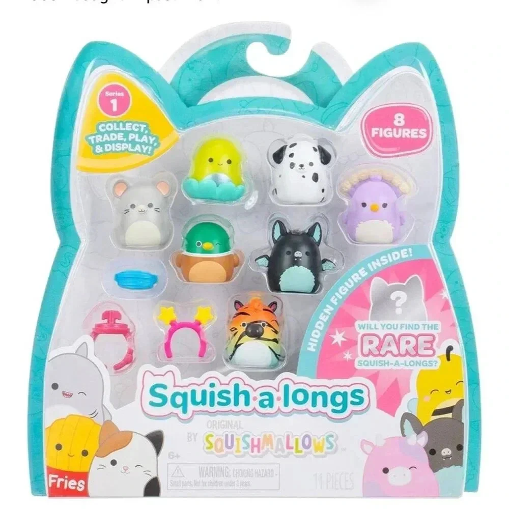 Squish-a-longs - 1” Mini-Squish with 2 Accessories, 1 Ring, and a Collector’s Gu